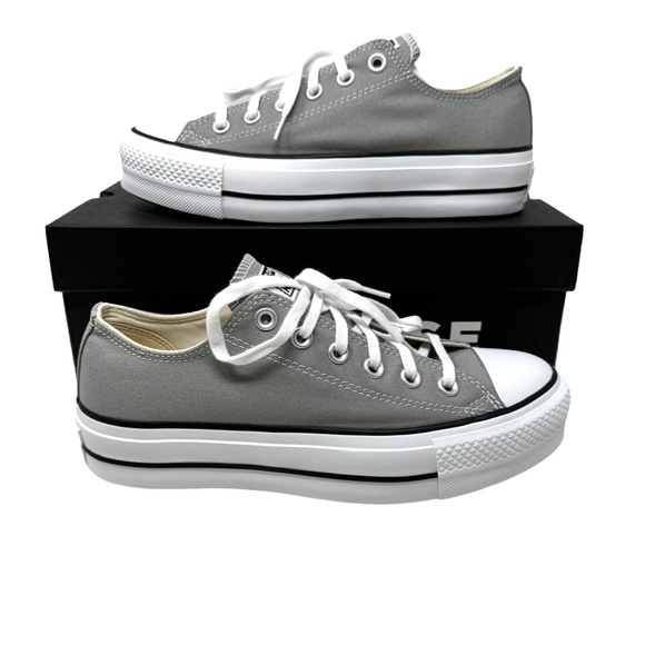 Converse Ctas Lift Platform Low Top Shoe Gray Canvas Women Size Sneakers A07573F - Picture 11 of 15